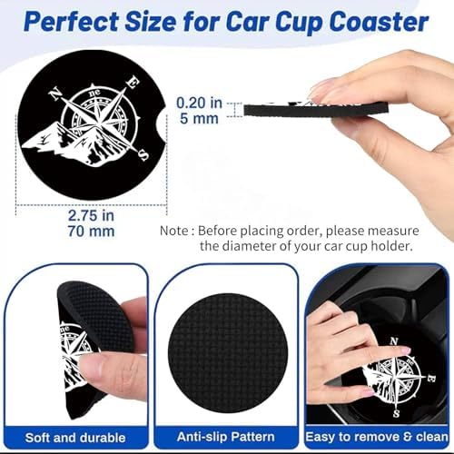 2Pack Cherry Car Cup Holder Coaster Neoprene Car Coasters - Image 4