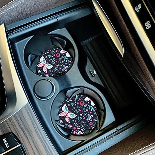 Butterfly Small 2.56" Absorbent Car Coasters 2 Pack, Auto Coasters - Image 2