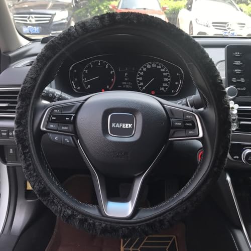 KAFEEK Warm Plush Steering Wheel Cover, Elastic Winter 15 Inch - Image 2