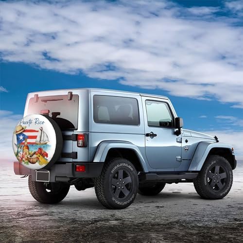 Puerto Rico Spare Tire Cover Waterproof Wheel Cover 17 Inch Universal Fit - Image 3