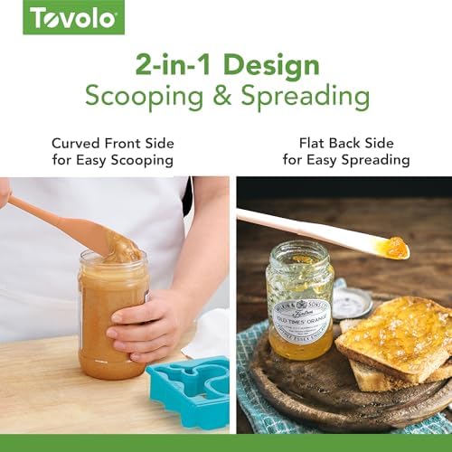 Tovolo Silicone Jar Spatula Long Handled Rubber Scraping Scooping Tool - Image 4