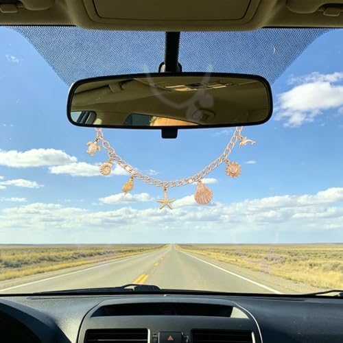 Cute Gold Pendant Rearview Mirror Charm Hanging Ornament Car - Image 3
