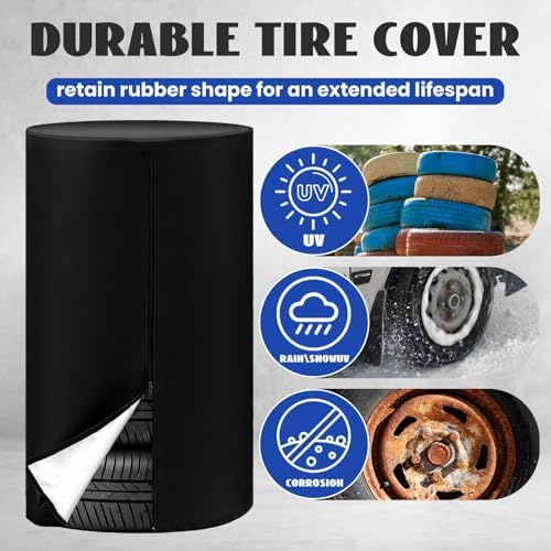 2 Pcs Tire Storage Bags 420d 33" Outdoor Waterproof Holds 4 Tires - Image 5