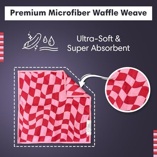 Double-Sided Microfiber Washcloths, Waffle Weave Kitchen Washcloths - Image 6