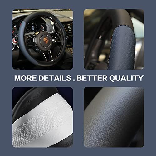 Steering Wheel Cover, Microfiber Leather Splicing - Image 4