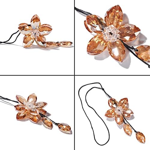 Crystal Flower Rear View Mirror Pendant, Car Hanging Ornament, Lucky Accessory - Image 3