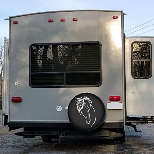 Horse Head Spare Tire Cover Dust-Proof Wheel Tire Cover Fit Trailer, SUV and - Image 6