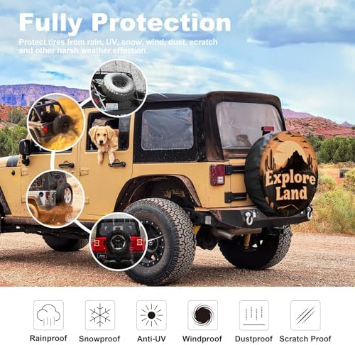 Explore Land Spare Tire Cover Fit Tire Diameters 30-33 inch - Image 4