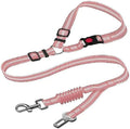 Pink 2-in-1 Dog Seat Belt for car, Adjustable Safety Leash by WeimoMonkey
