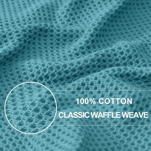 Homaxy 100% Cotton Waffle Weave Kitchen Dish Towels 18-Pack, Lake Blue - Image 2