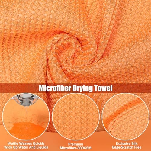 SmoothNovelty 12 Pcs Microfiber Waffle Weave Cleaning Cloths - Image 3