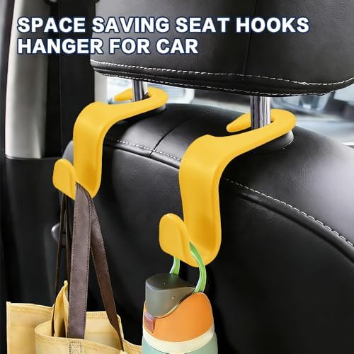 4PCS Car Seat Headrest Hooks, Car Purse Hook, Seat Back Organizer Storage - Image 3