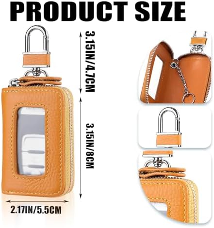 Car Key Case, PU Leather Auto Key Fob Cover, Car Smart Key Pouch - Image 2
