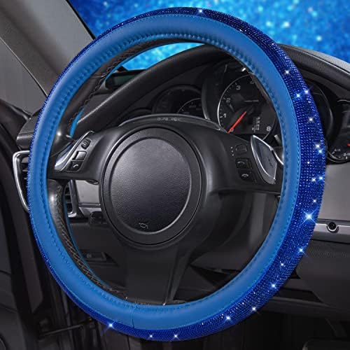 CAR PASS Bling Diamond Leather Steering Wheel Cover, - Image 4