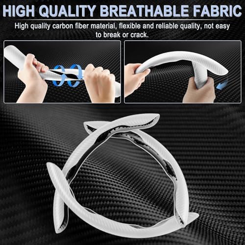 Amiss 3pcs Carbon Fiber Anti-Skid Steering Wheel Cover, Waterproof & Segmented - Image 2