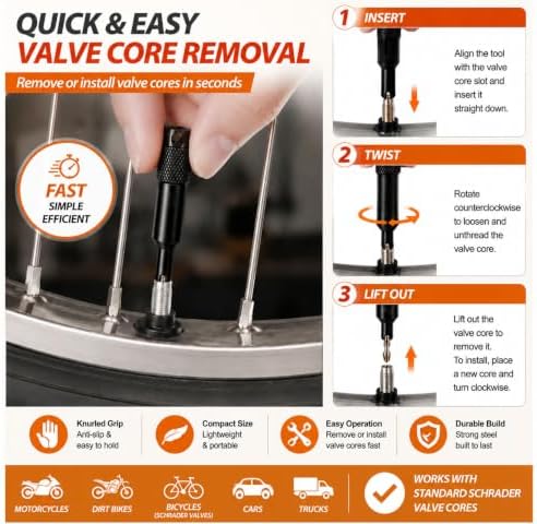 Valve Core Removal Tool, Tire Valve Stem Tool - Image 4