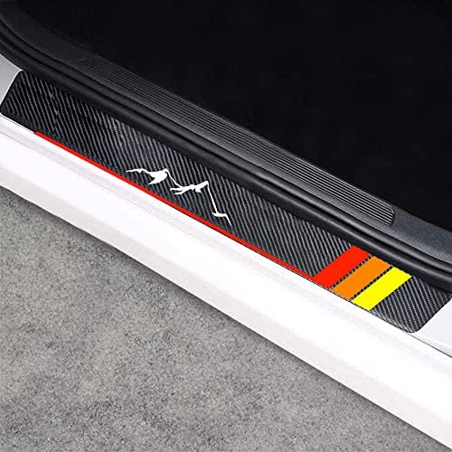 4Pcs Carbon Fiber Car Door Sill Plate Protectors Stickers - Image 2