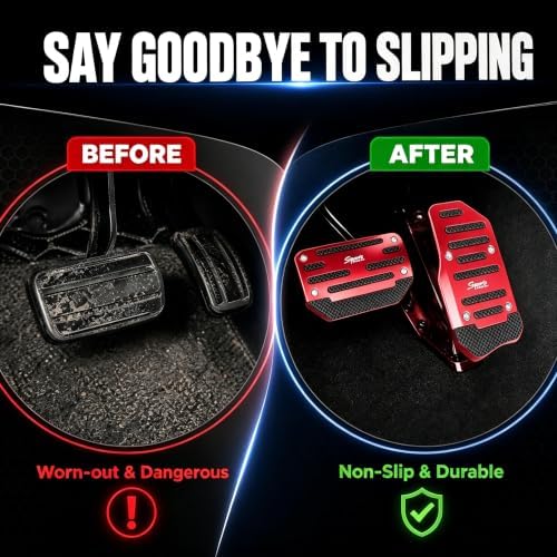 2 PCS Non-slip Pedal Pads Set, Alloy Brake and Accelerator Pedal Protectors - Image 4