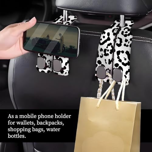 Car Seat Headrest Hook, Universal Leather Cute Hanger Holder Hook, Storage - Image 2