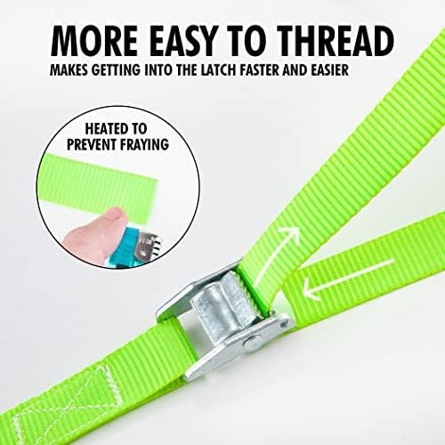 Cartman 1" x 12 ft Lashing Straps, 6 Pack, 600 lb Break Strength - Image 3