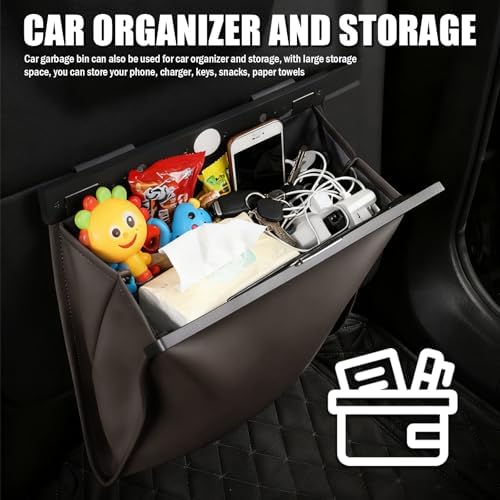 LED Car Trash Can Leak-Proof, Strong Magnetic Fast Closing Car Trash Bin as - Image 6