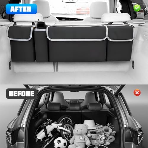 Car Trunk Organizer with Lid, Large Waterproof Vehicle Backseat Hanging Storage - Image 5