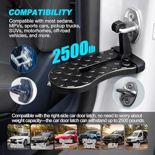 Car Door Step, Foldable Aluminum Roof Access Step - Image 2