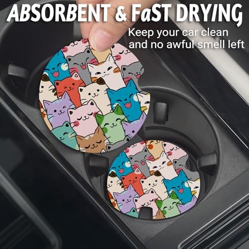 Yonlevres Car Coasters for Cup Holders, 2 Pack - Image 2