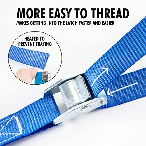Cartman 1" x 12 ft Lashing Straps, 8 Pack, 600 lb Break Strength - Image 3