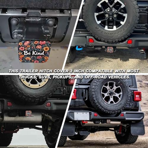 Be Kind Floral Tow Hitch Covers Heavy Duty Rubber Trailer Hitch Cover 2" - Image 5