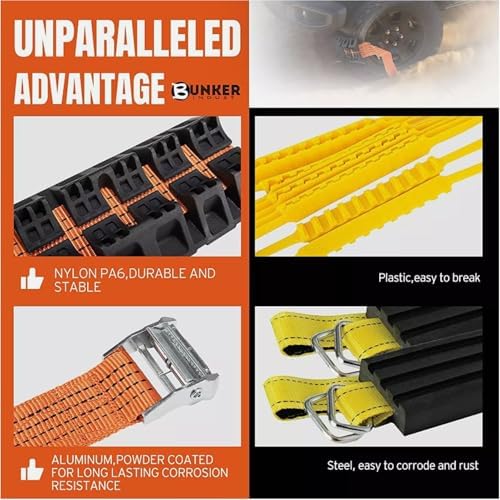 2PCS Tire Traction Straps, Strong Grip Anti Skid Emergency Tire Straps - Image 6