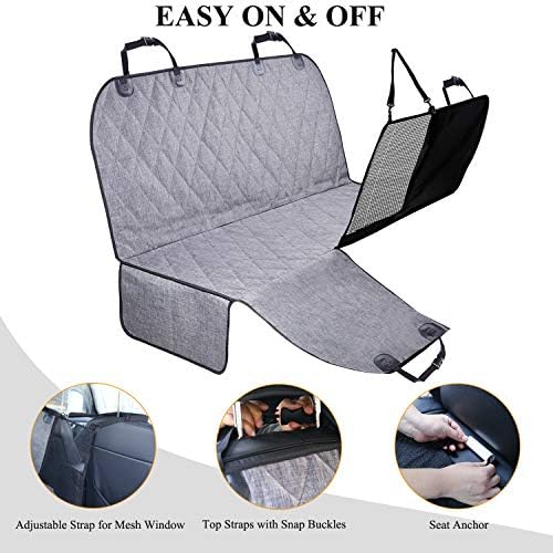 VIVAGLORY Dog Seat Cover Dog Hammock, Heather Black - Image 5