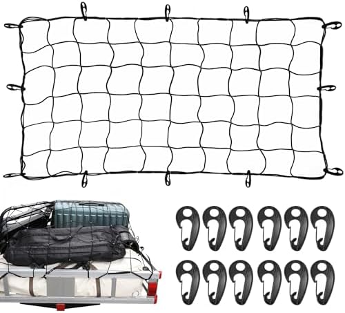 MaxxHaul Heavy-Duty Cargo Net – 3' x 5' Stretches to 6' x 10' – Wide 6" Mesh by MaxxHaul