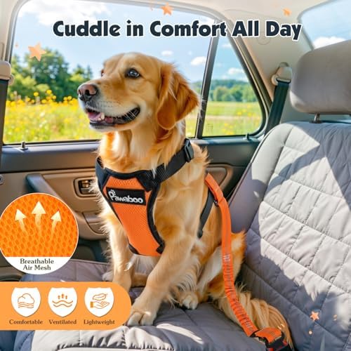 Pawaboo Dog Seat Belt Harness for Car, Seatbelt Harness - Image 6
