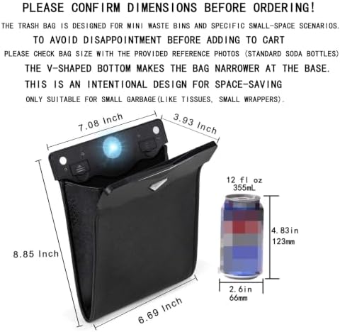 Smart LED Car Trash Can Garbage Bag Passenger Side Back Seat Hanging - Image 2