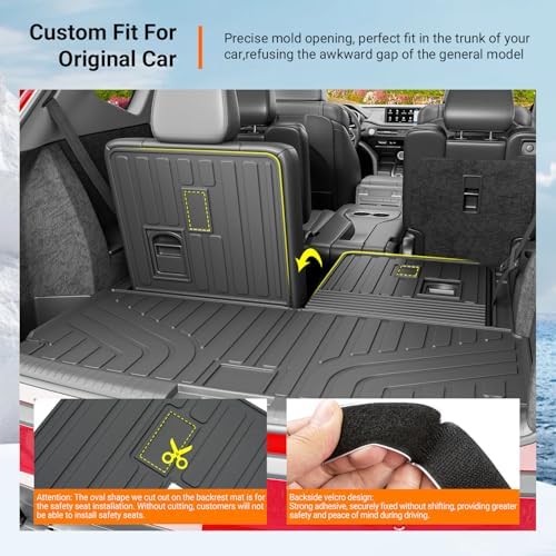 powoq Cargo Mat with Backrest Mats Compatible with 2022-2026 Acura MDX - Image 2