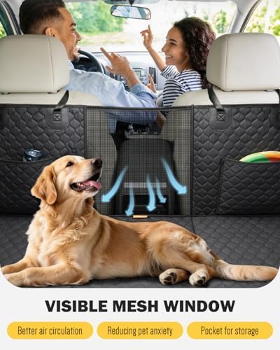 Dog Seat Cover for Back Seat, PU Dog Car Seat Cover Holds 420 lbs, Material - Image 2