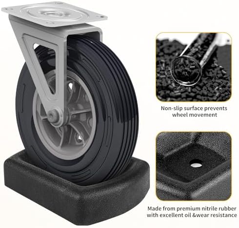 Rubber Wheel Dock for Trailer, Heavy Duty Jack Wheel Chock Stopper Fits 6" - Image 7