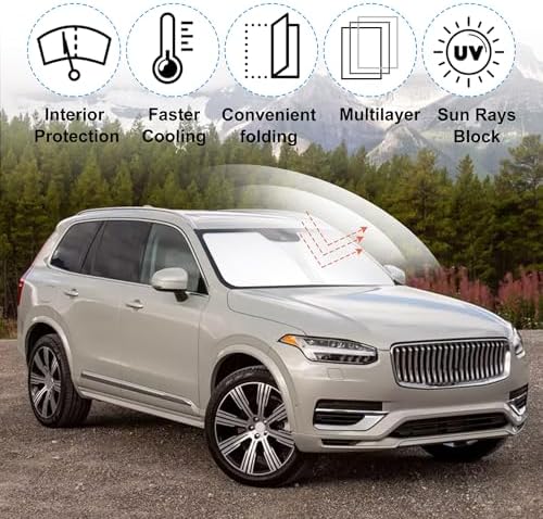 Windshield Sun Shade Sunshade for 2016-2025 2026 Volvo XC90 - Image 2