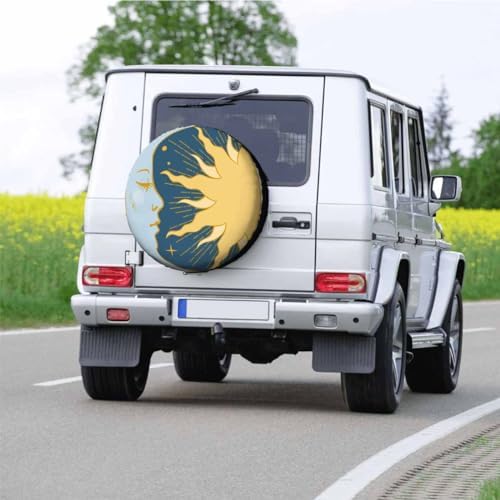 Big Moon Spare Tire Cover 15 inch Wheel Moon and Sun in Circular Frame - Image 5