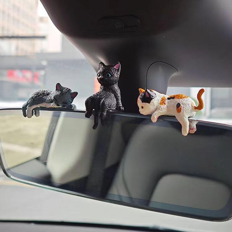 10 Pcs Cute Cat Car Accessories Funny Resin Cat Figurines - Image 5