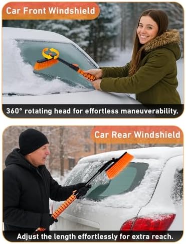 EcoNour 36" Extendable Snow Brush and Ice Scraper |3-in1 Snow Removal Brush - Image 5
