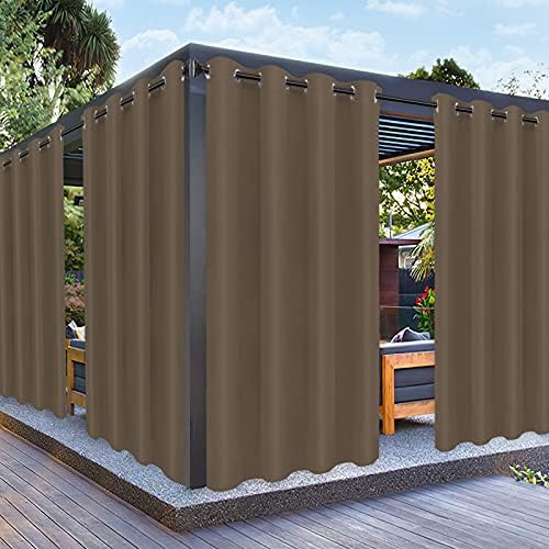 PureFit Outdoor Curtains for Patio Waterproof Weatherproof Outside Curtains by PureFit