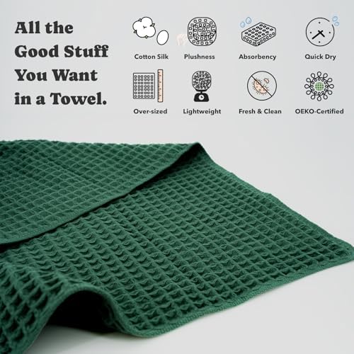 Luxury Organic Japanese Cotton Waffle Bath Towel | Thick, Quick Dry Bathroom - Image 6