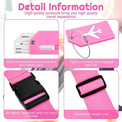 Weewooday 8 Pcs Luggage Straps Suitcase Tags Set - Image 3