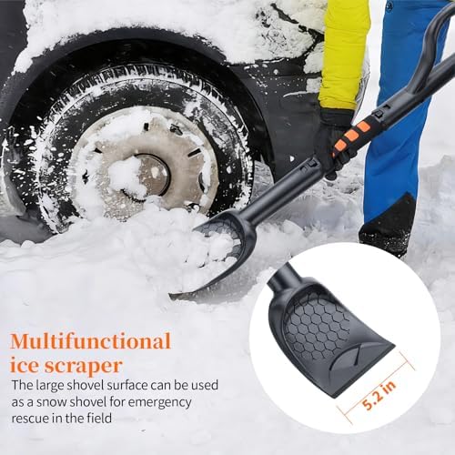 3-in-1 Ice Scraper for Car Windshield, 25.8 inch Emergency Snow Shovel - Image 3