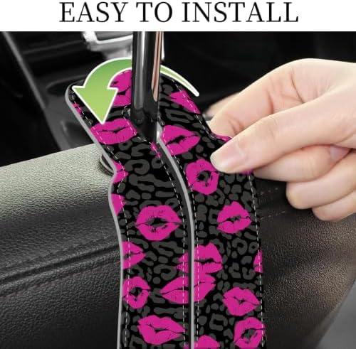 PU Leather Car Seat Hook, Storage Headrest Hanger, Cute Car Backseat Organizer - Image 5