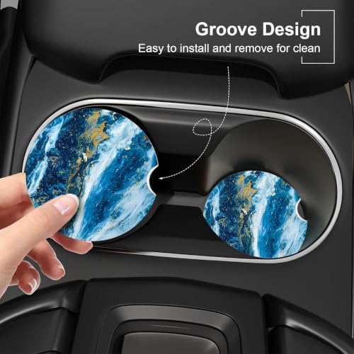 Ceramic Car Coasters – Absorbent Car Cup Holder Coaster Set - Image 5