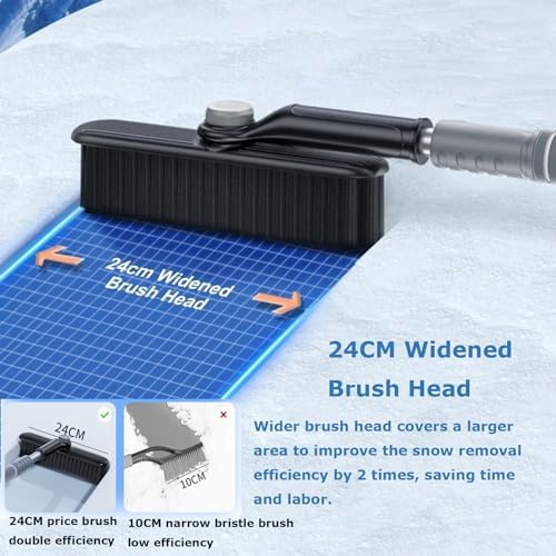 3 In 1 Snow Brush Ice Scraper for Car Windshield Extendable Snow Removal - Image 2