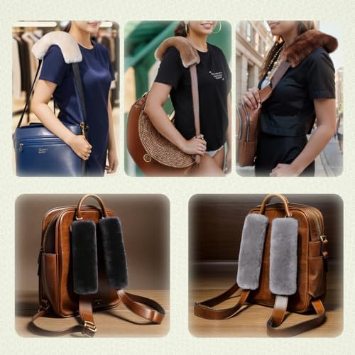 AOGELAN 2 Pack Fluffy Fuzzy Genuine Sheepskin Car Seat Belt Cover, Seatbelt - Image 6